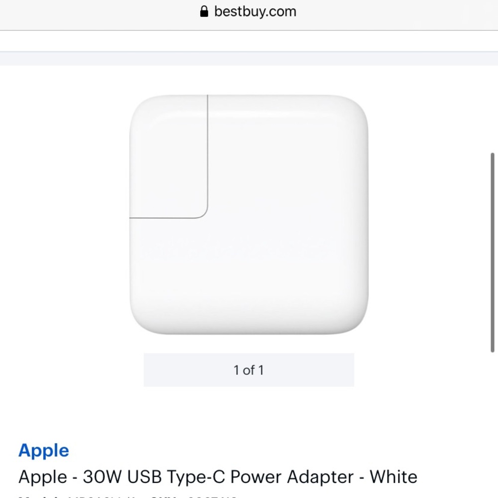 Apple 30W USB Type C Power Adapter